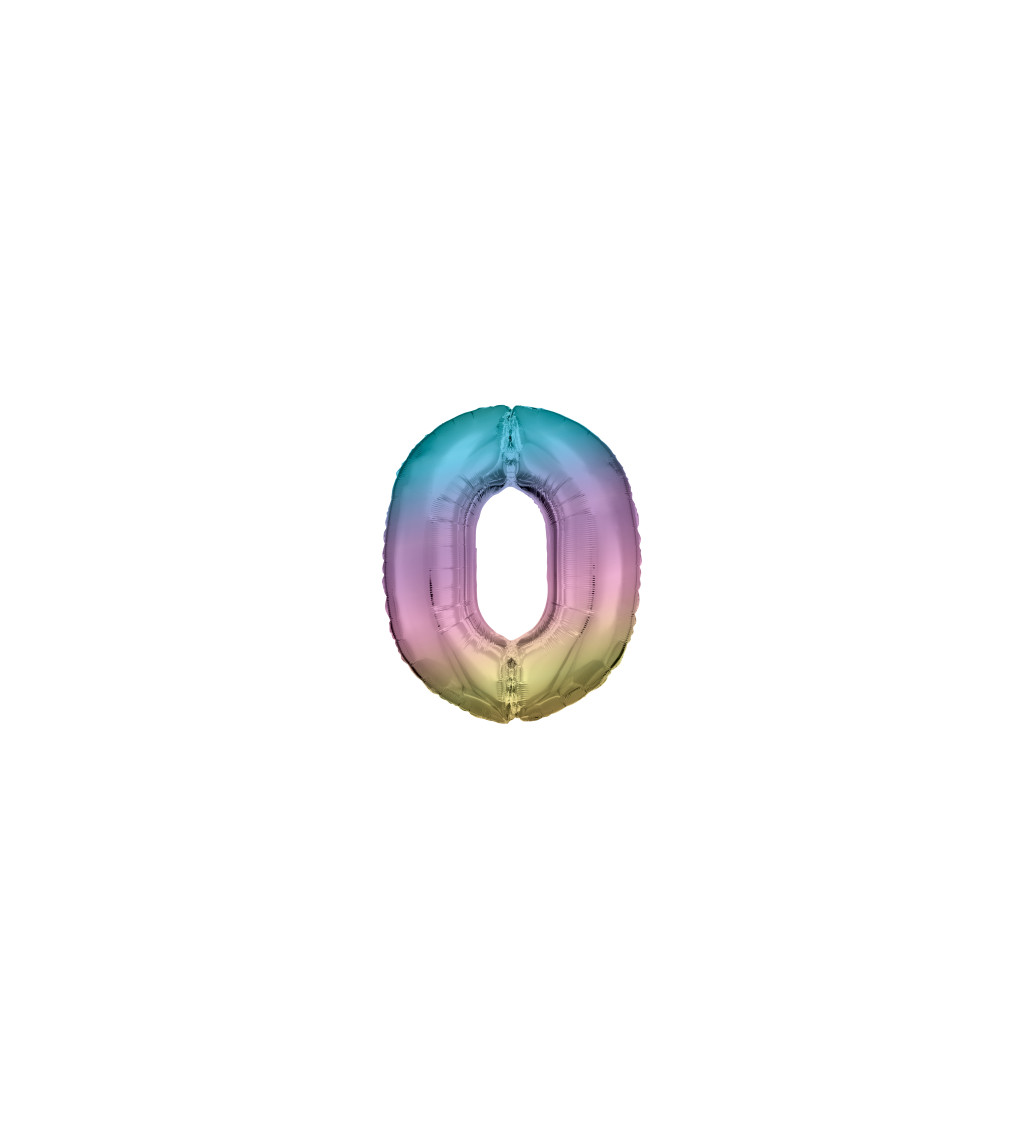Fóliový balónek barevný - číslo 0 (86x70cm)
