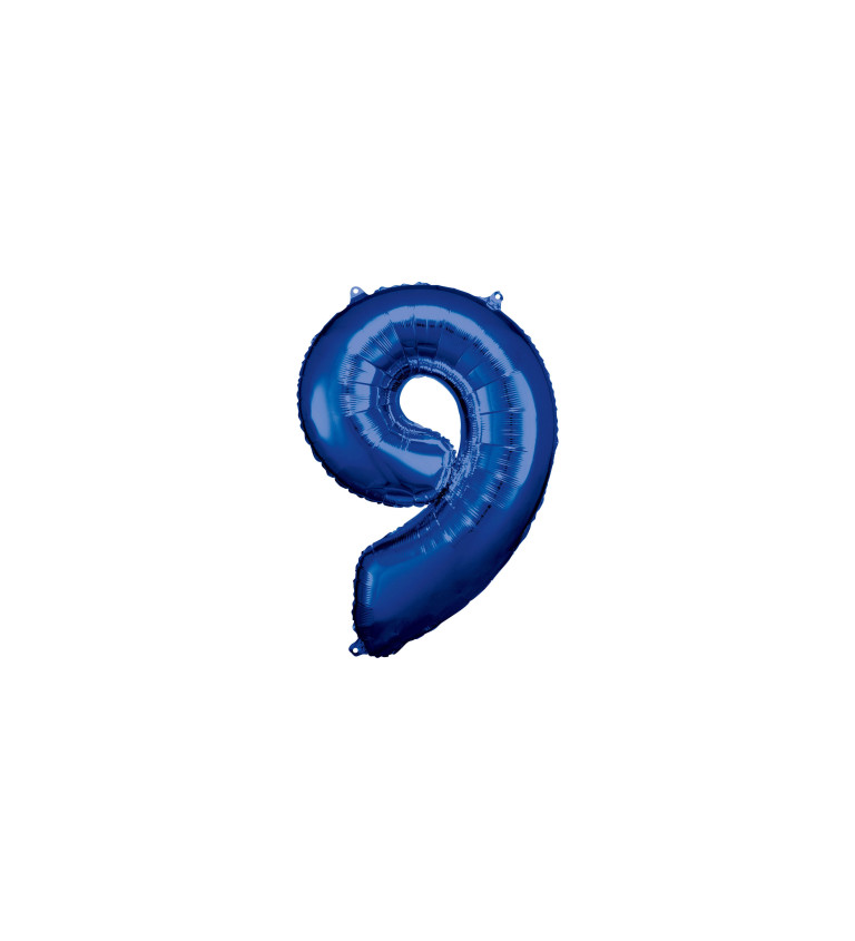Fóliový balónek tmavě modrý - číslo 9 (89cm)