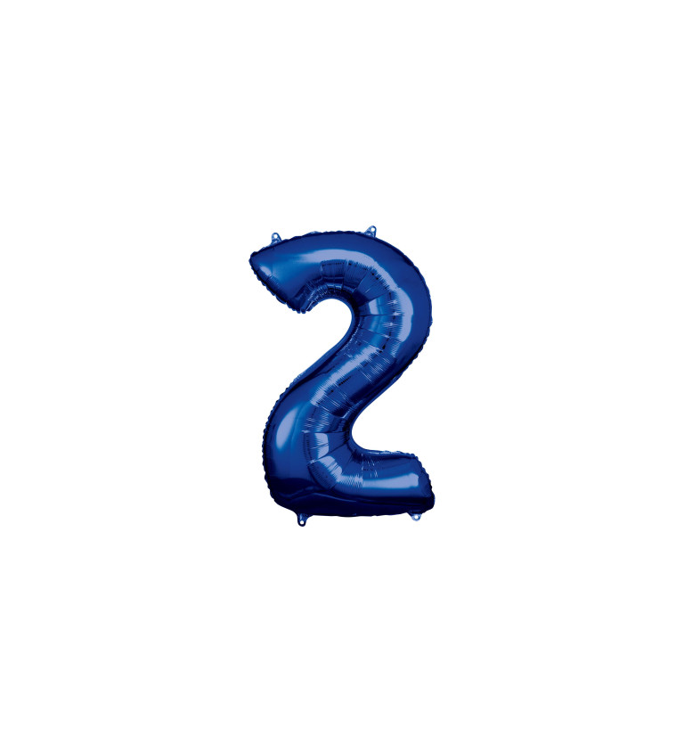 Fóliový balónek tmavě modrý - číslo 2 (92cm)