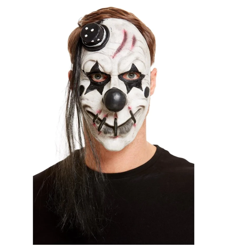 Černobílá klaunská maska