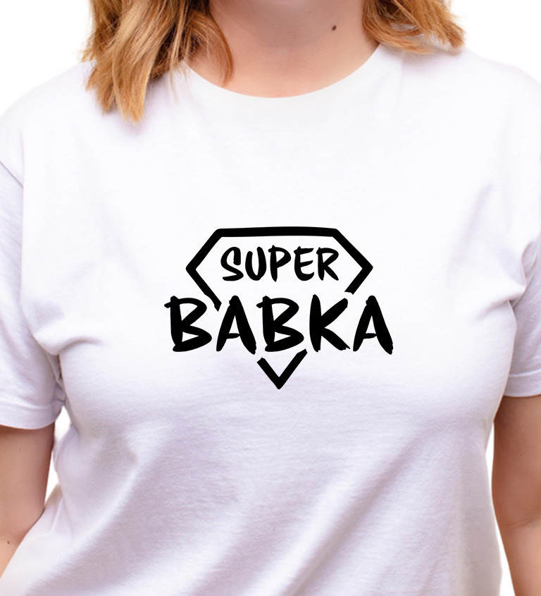 Dámské triko bílé - Super babka hero