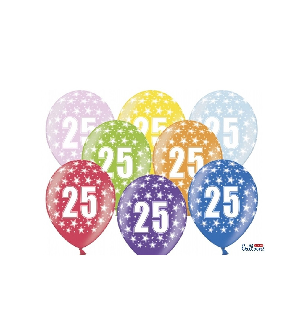 Latexové balónky číslo 25 - 6 ks
