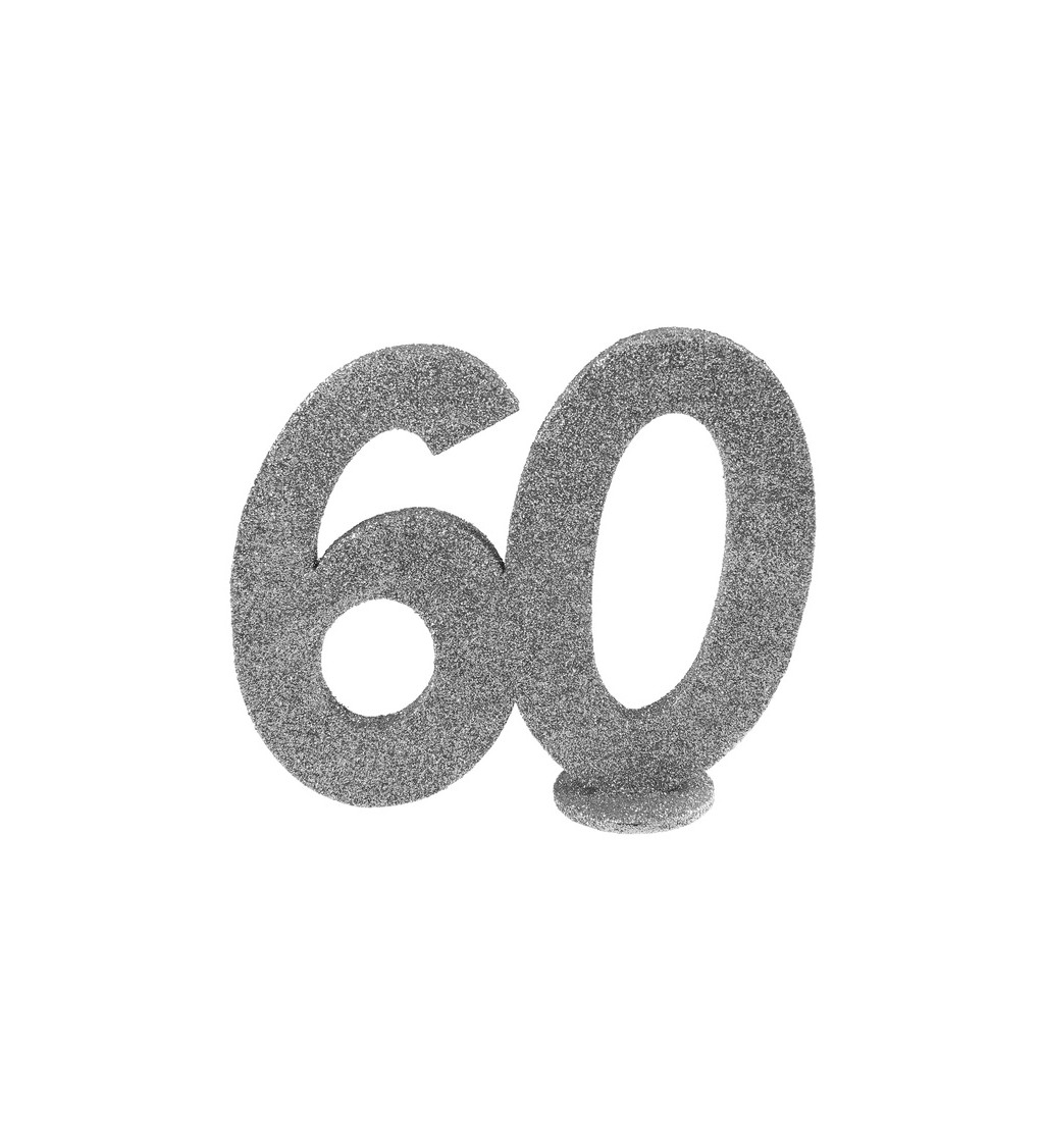 Číslo 60 - stříbrná dekorace
