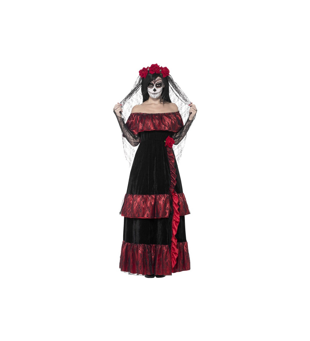 Mexický kostým - Mrtvá nevěsta černá