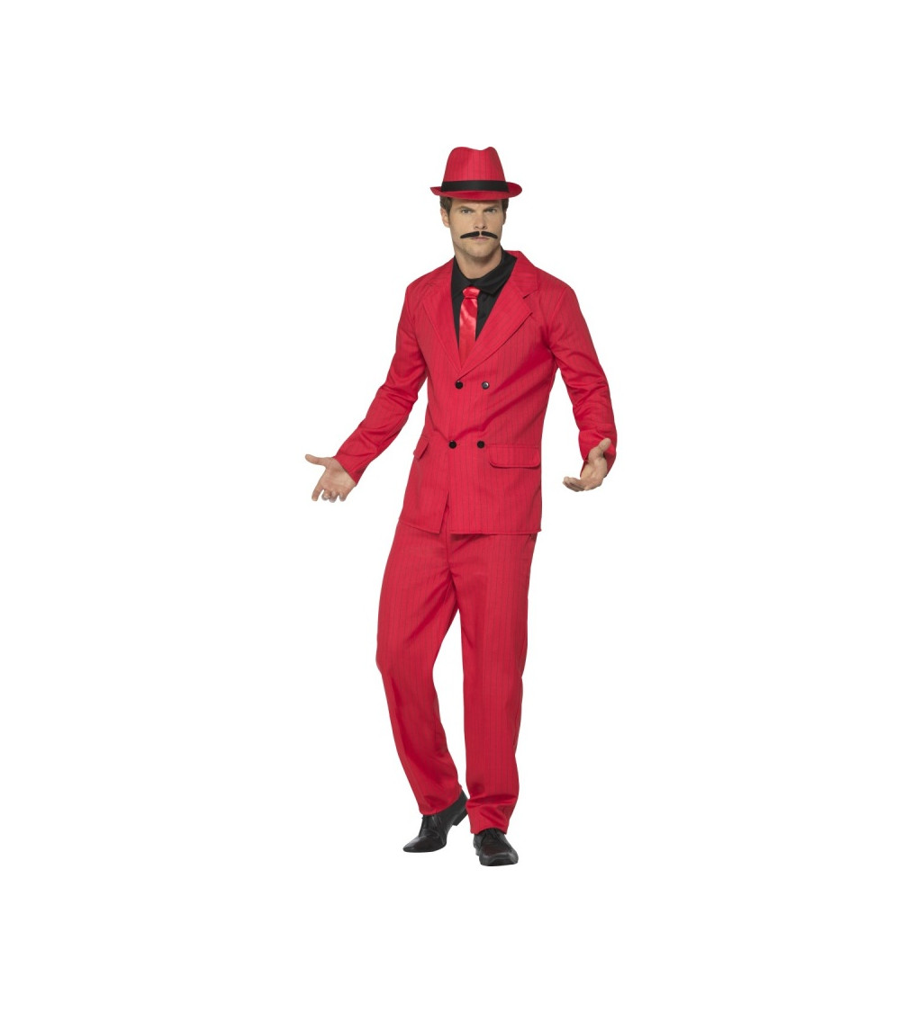 Kostým - Oblek gangstera (červený)