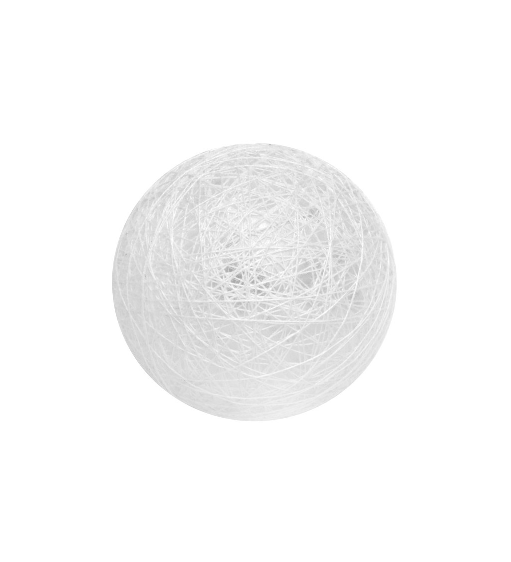 Dekorativní bavlněná koule - bílá