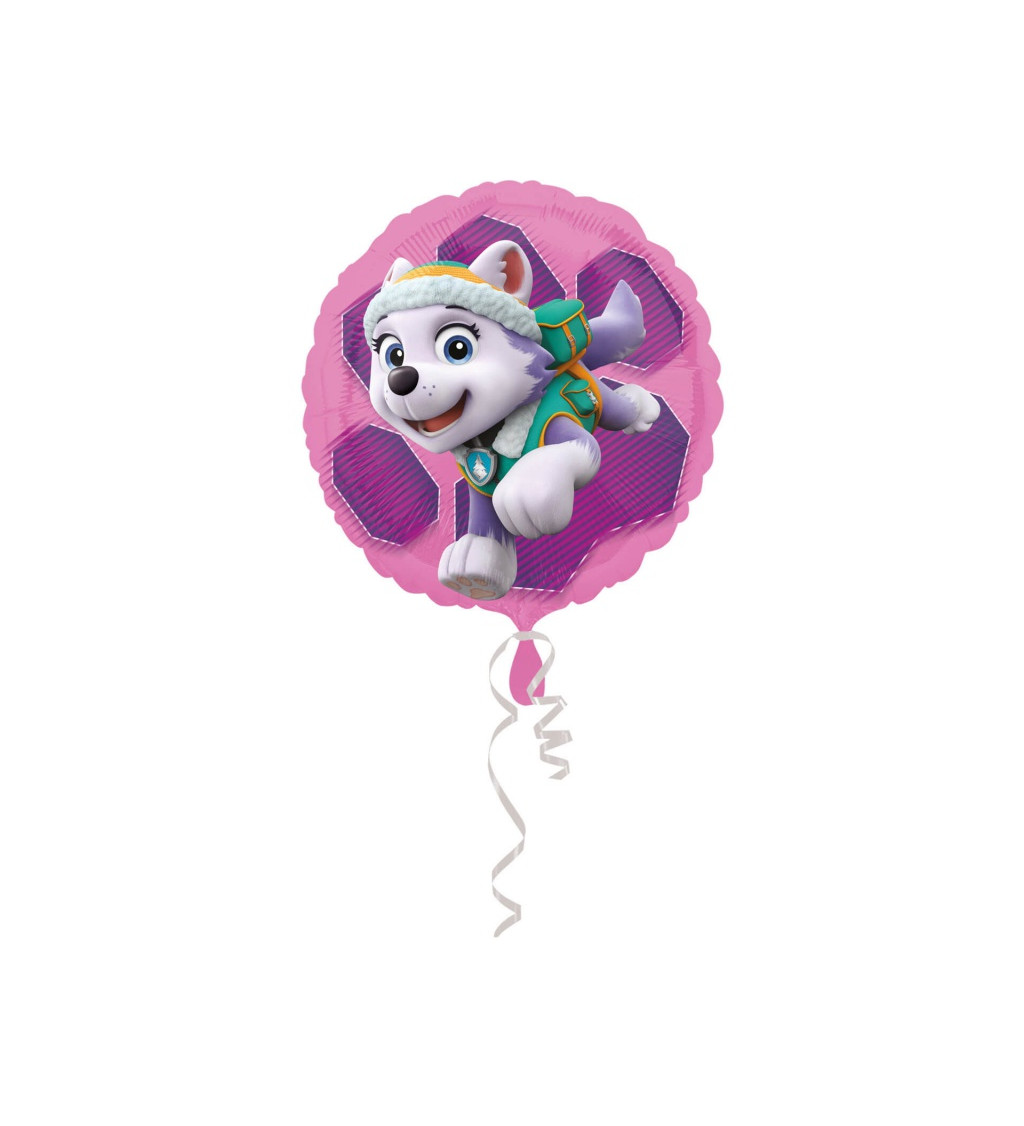 Tlapková patrola - Růžový malý fóliový balónek