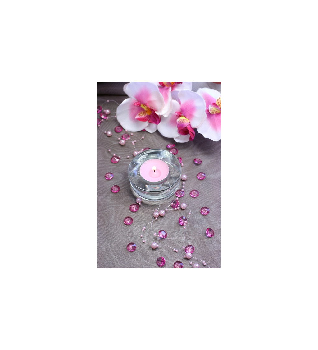 Konfety - růžové mini diamanty