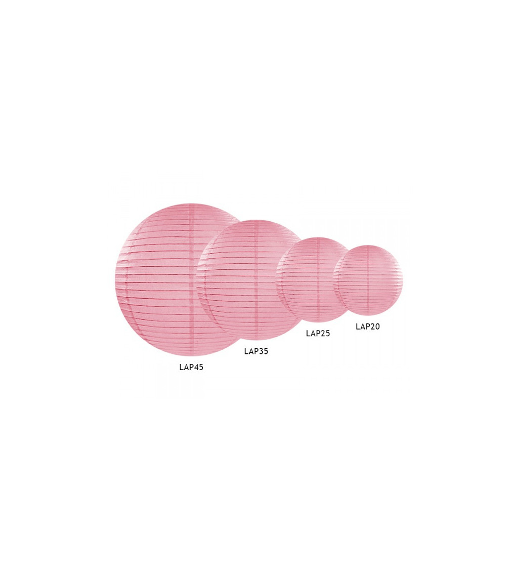 Lampión - světle růžová koule 45 cm