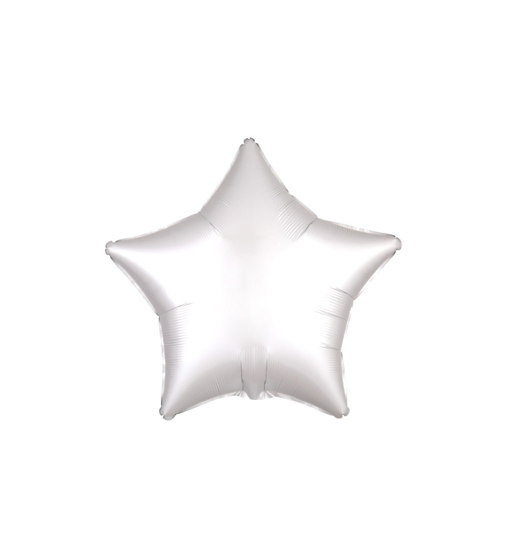Hvězdičkový fóliový balónek bílý