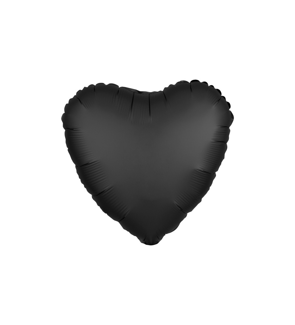 Srdíčkový fóliový balónek černý
