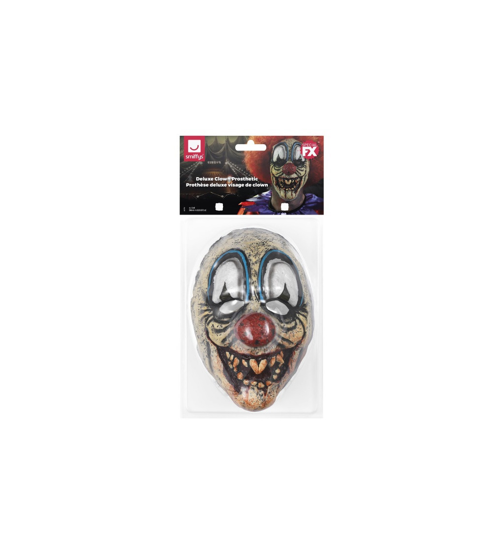 Strašidelný klaun - latexová maska pro nalepení