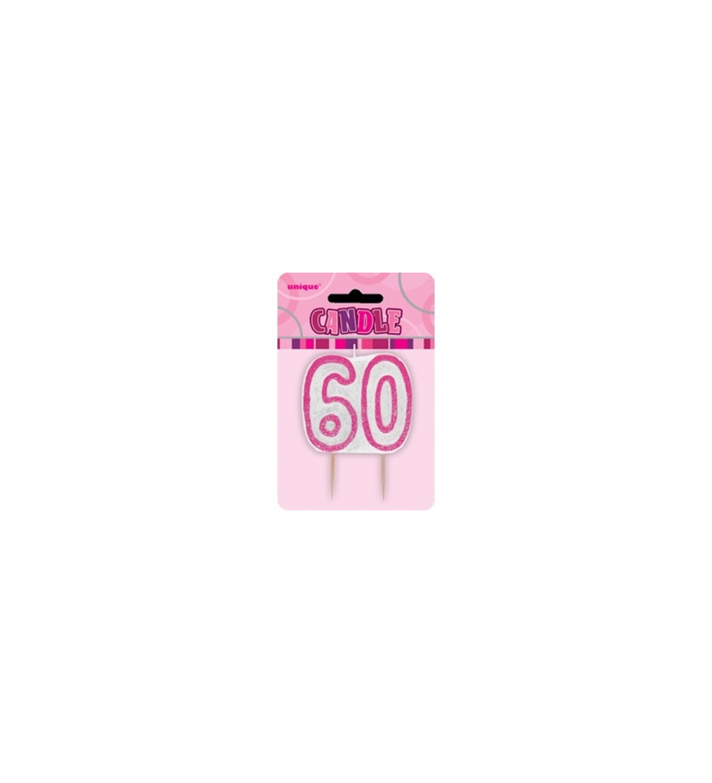 Dortová svíčka 60 - pink