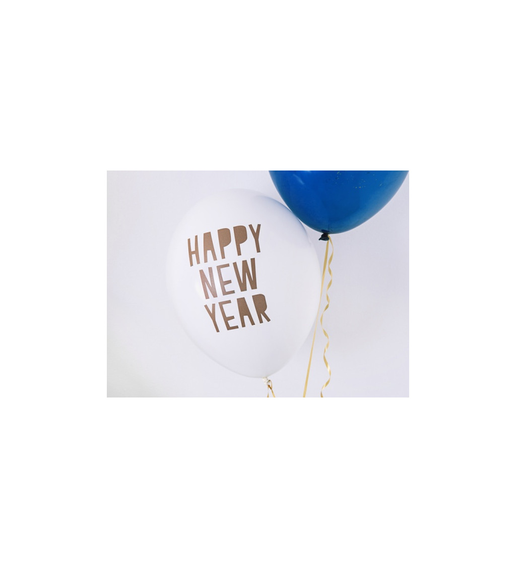 Latexové balónky Happy New Year - 6 ks