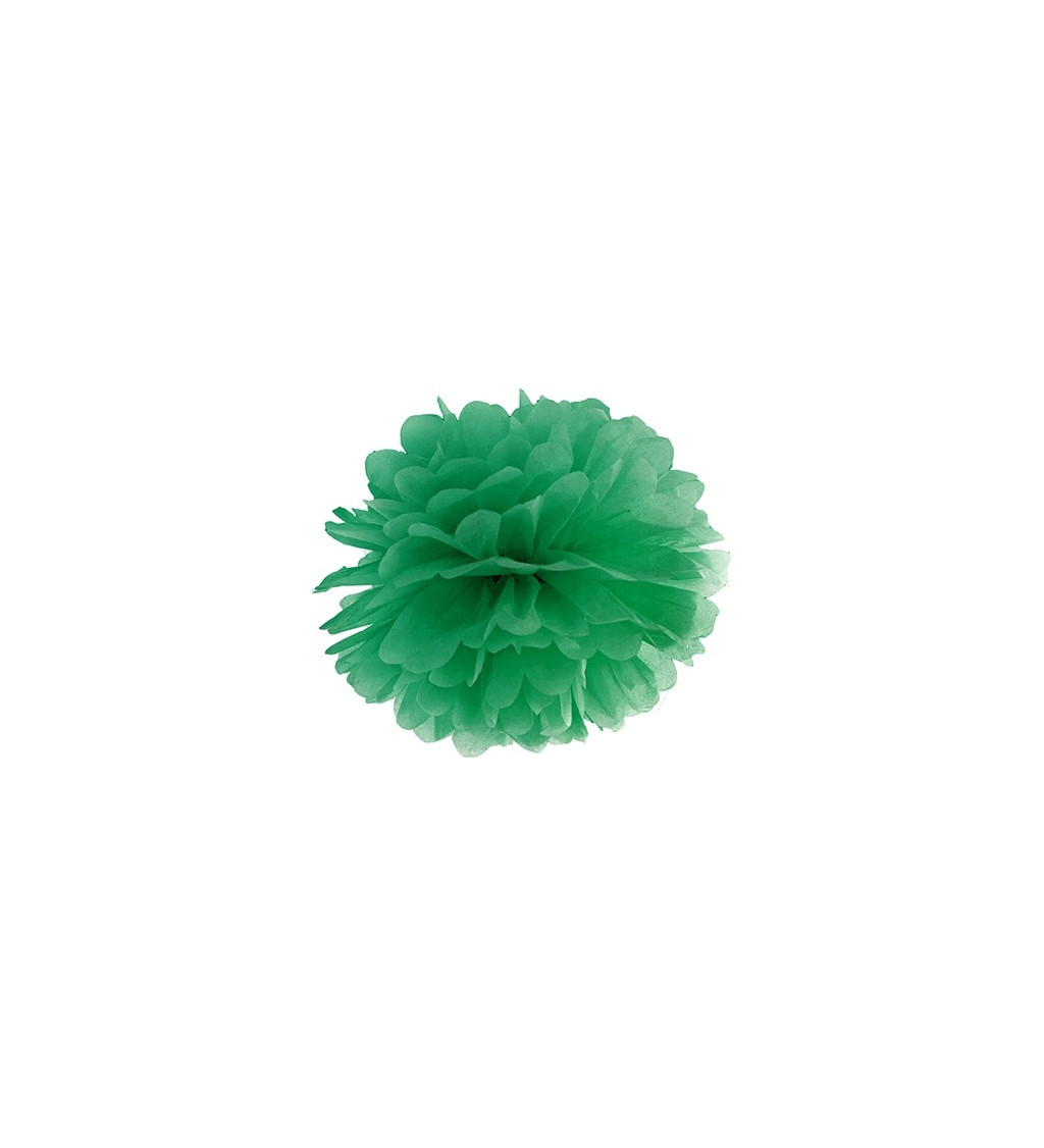 Dekorační pompom - smaragdově zelený