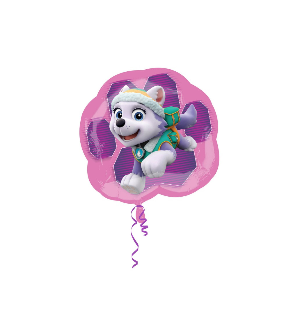 Tlapková patrola - Růžový velký fóliový balónek