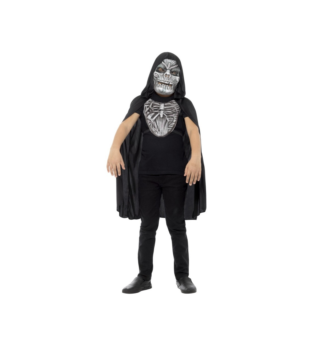 Dětský kostým - Strašidelný Kostlivec (maska+hrudník)