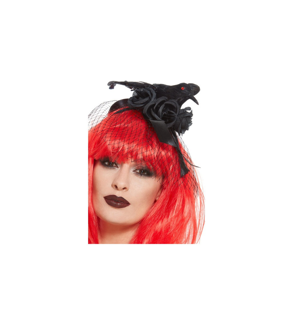 Halloweenská čelenka s vránou