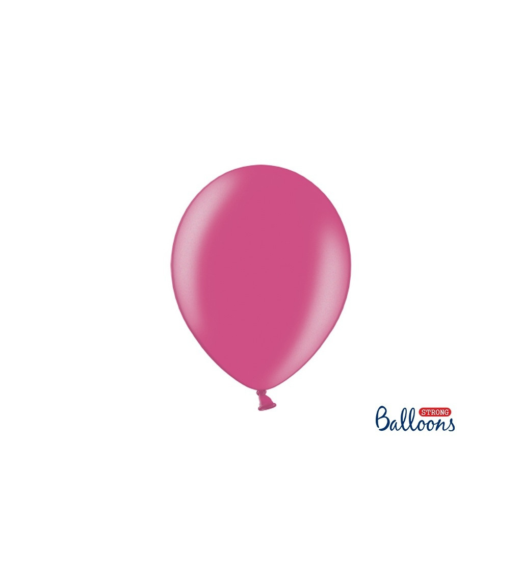 Balónek metalický tmavě růžový - 10 ks