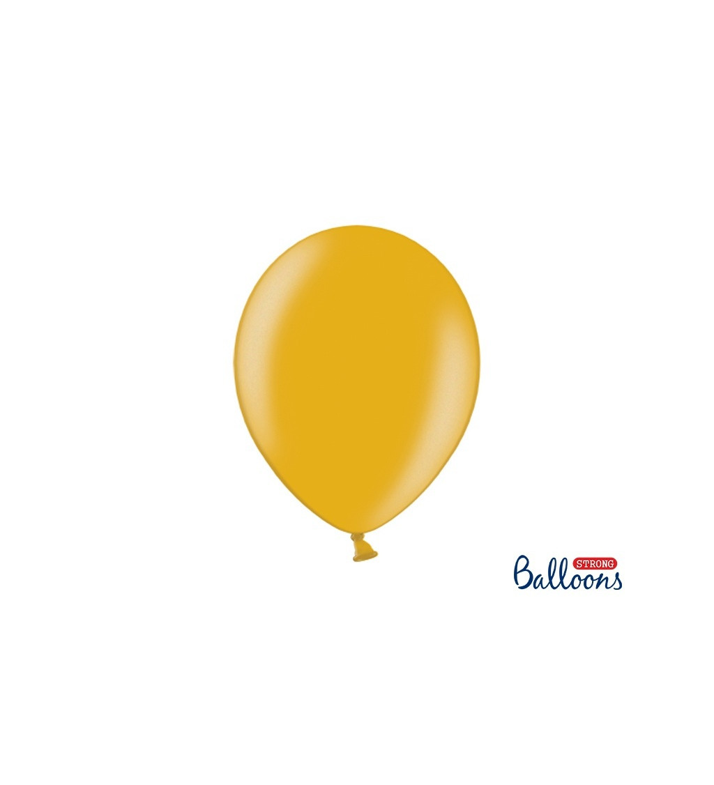 Balónek metalický zlatý - 10 ks