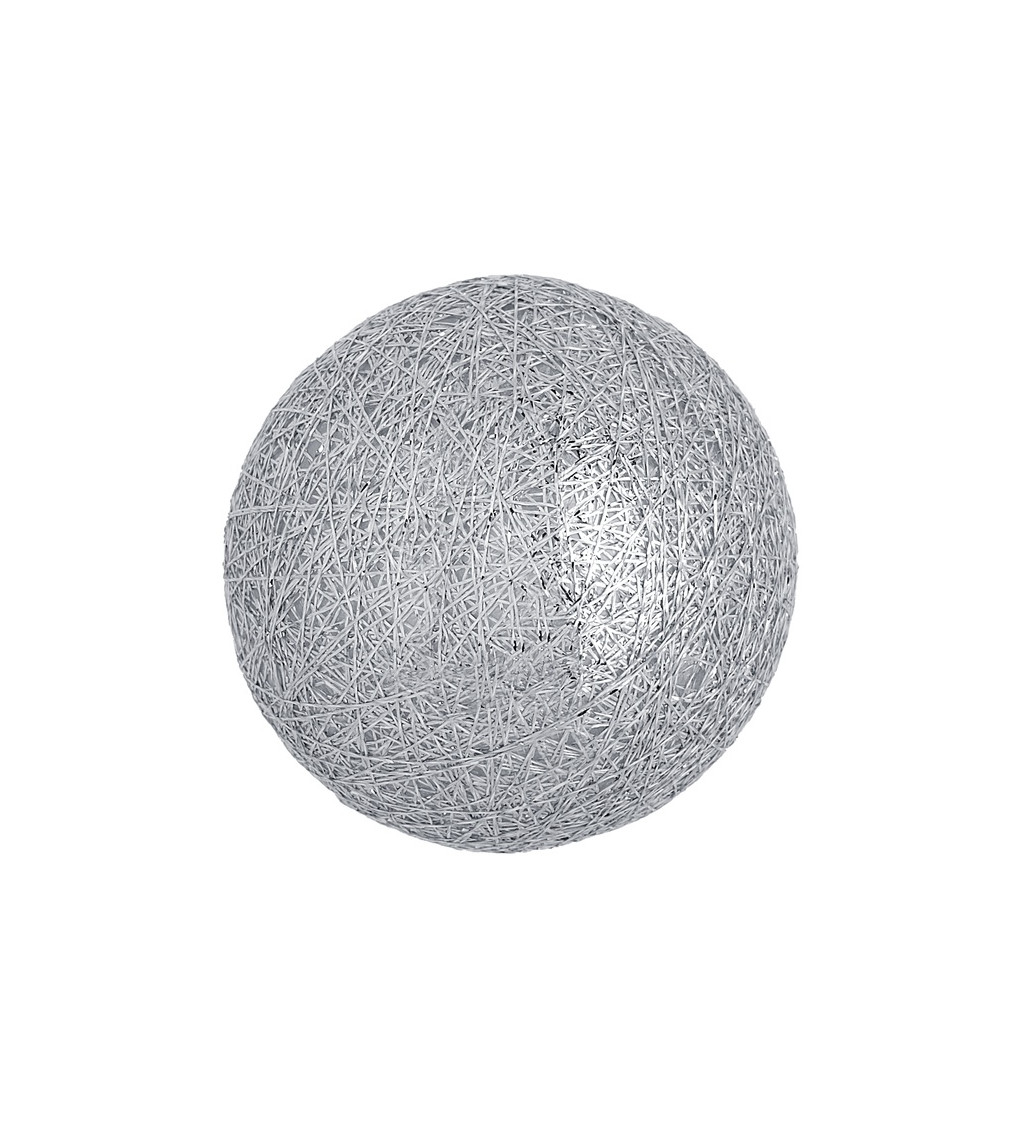 Dekorativní bavlněné koule - stříbrná