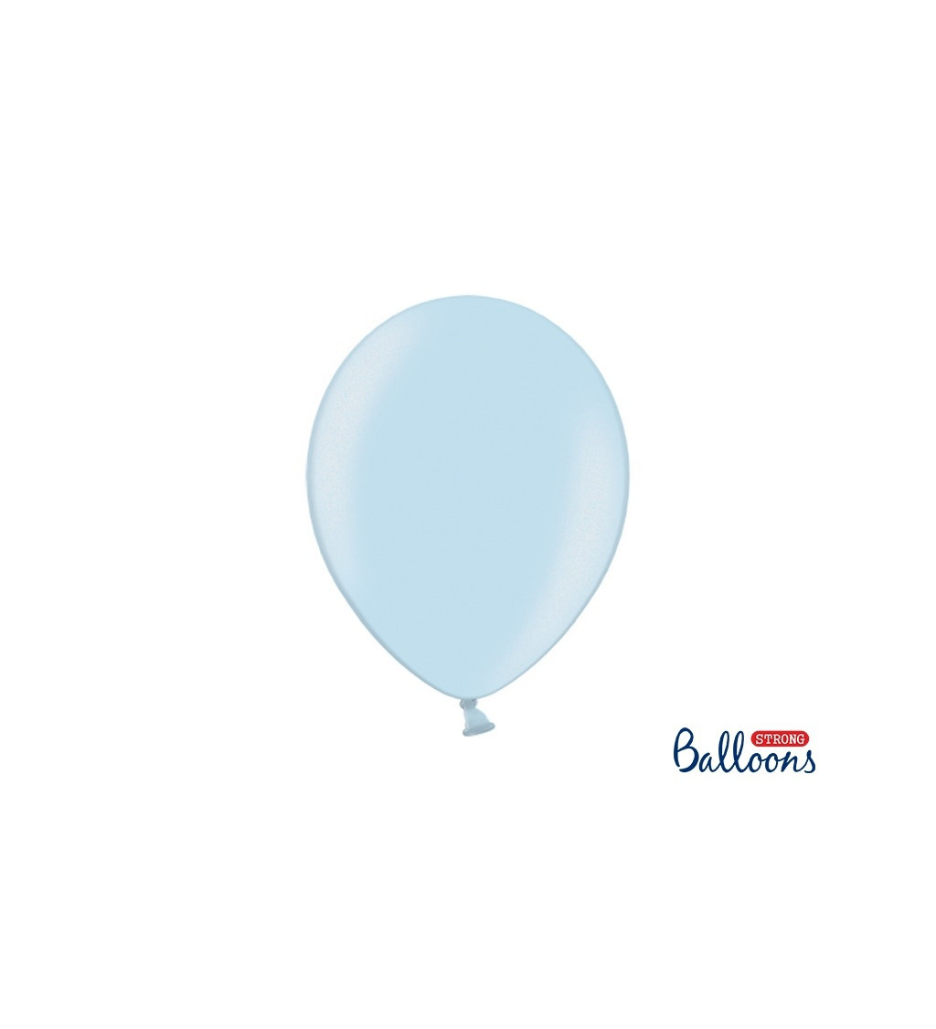 Světle modrý metalický balónek - 10 ks