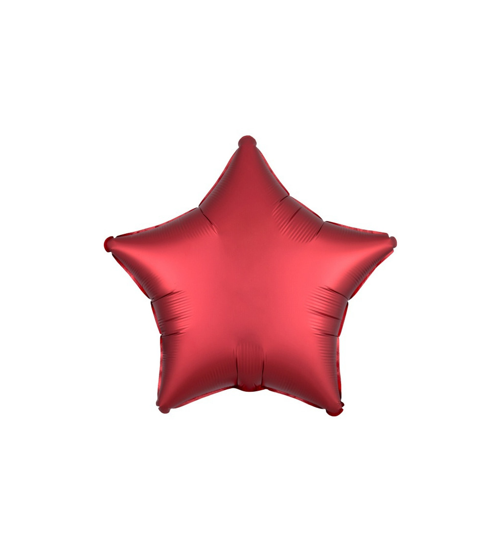Hvězdičkový fóliový balónek červený