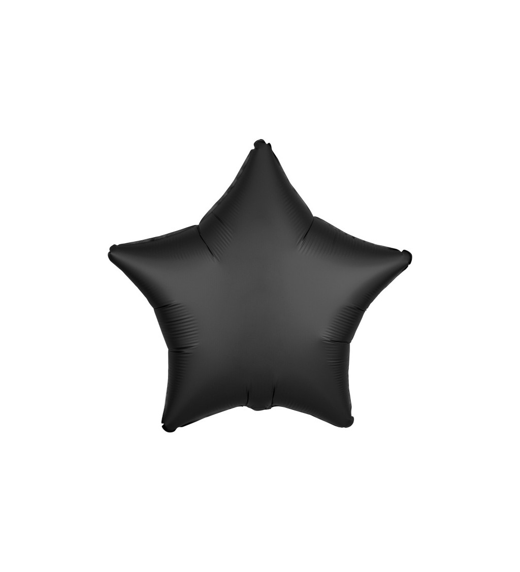 Hvězdičkový fóliový balónek černý