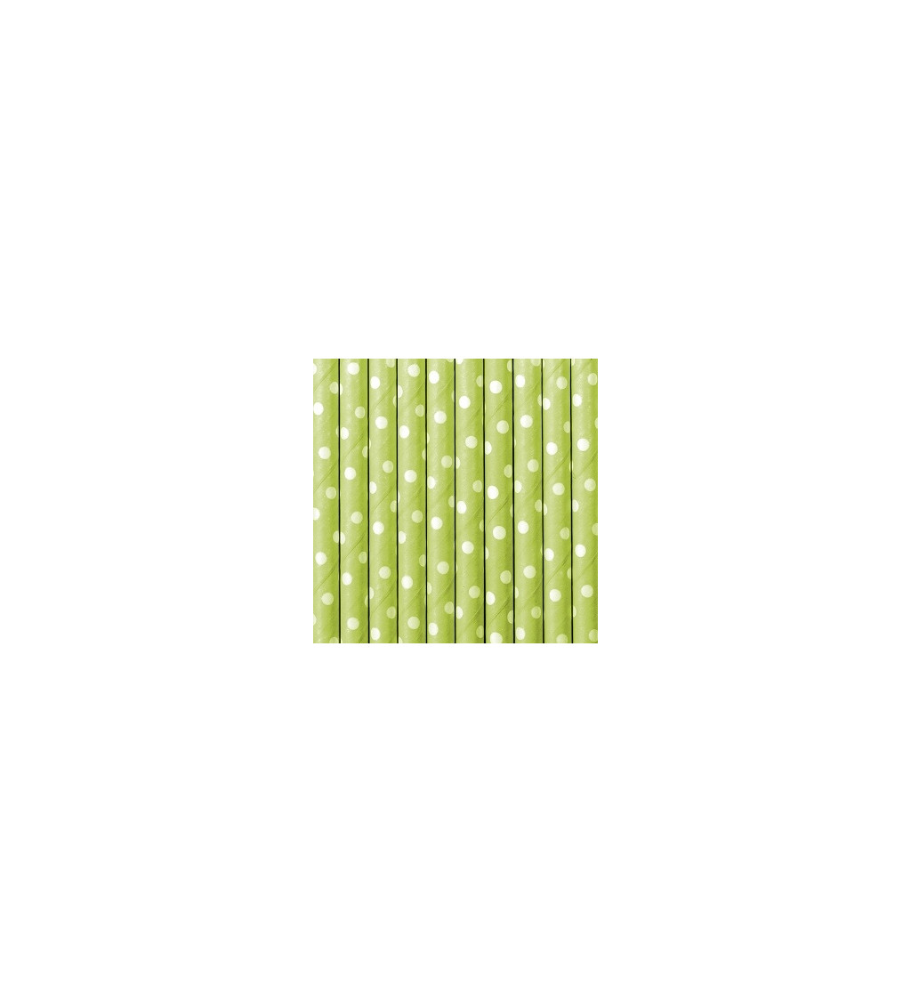 Zelená brčka (puntíky)