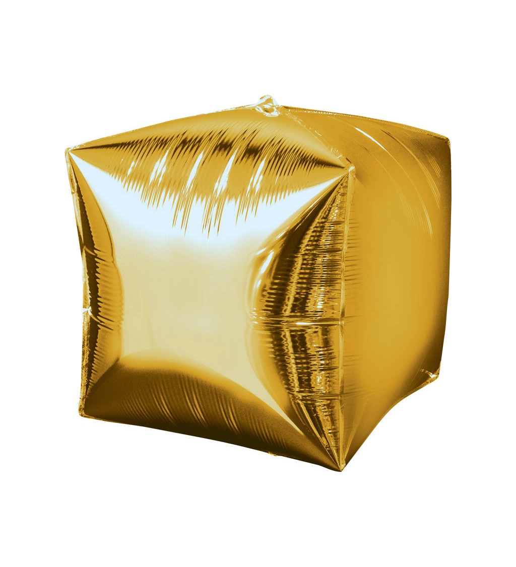 Fóliový balónek Kostka - zlatá