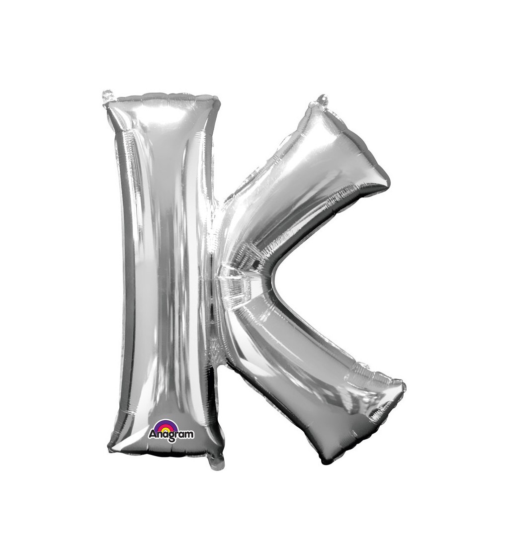Stříbrný fóliový balónek K