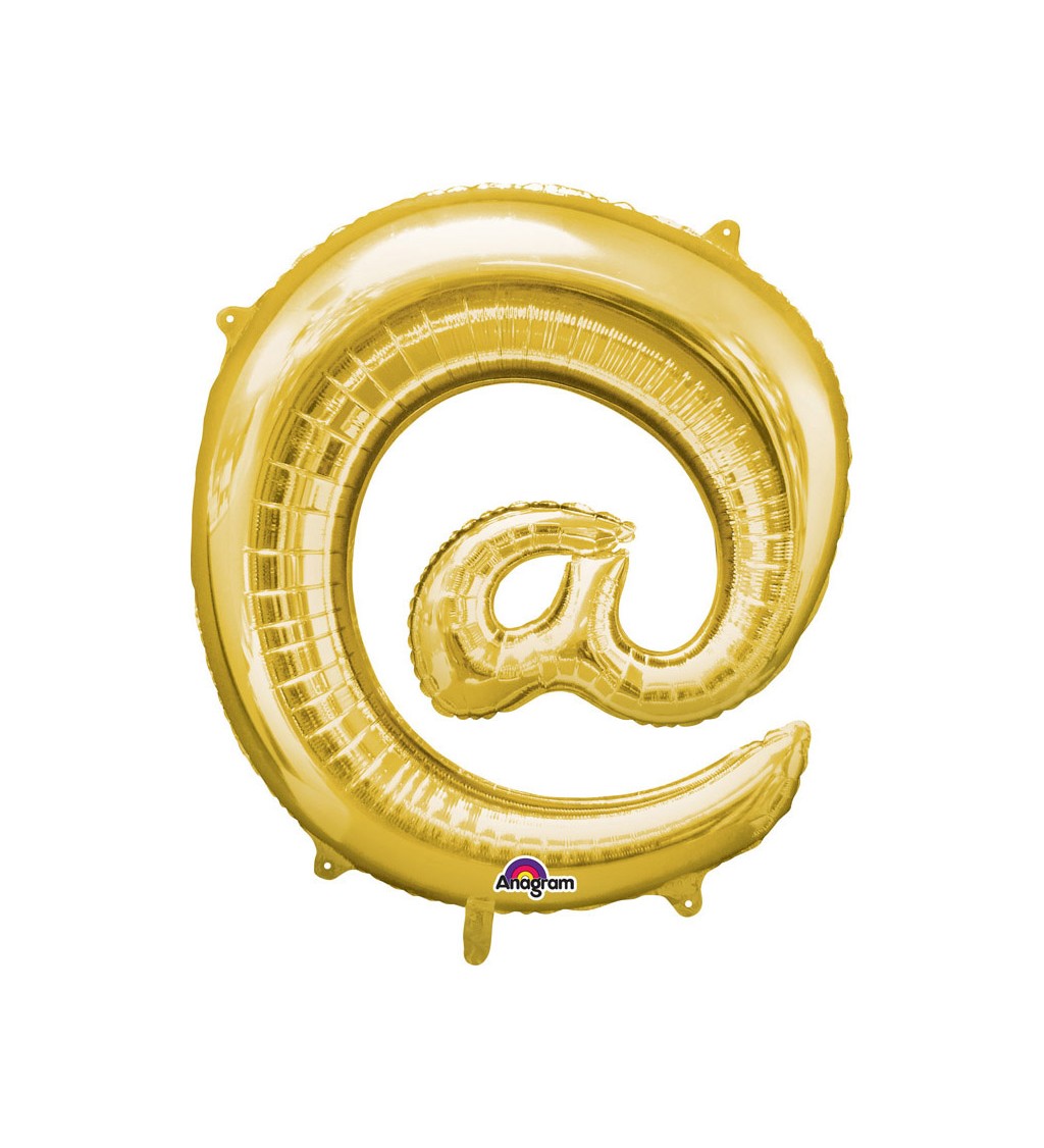 Zlatý mini fóliový balónek - znak @