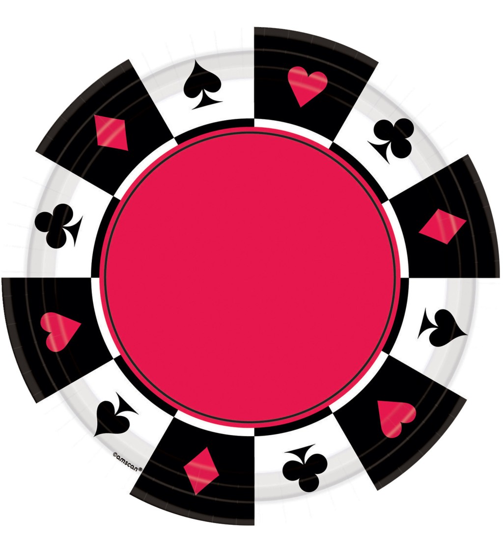 Talířky papírové - Poker