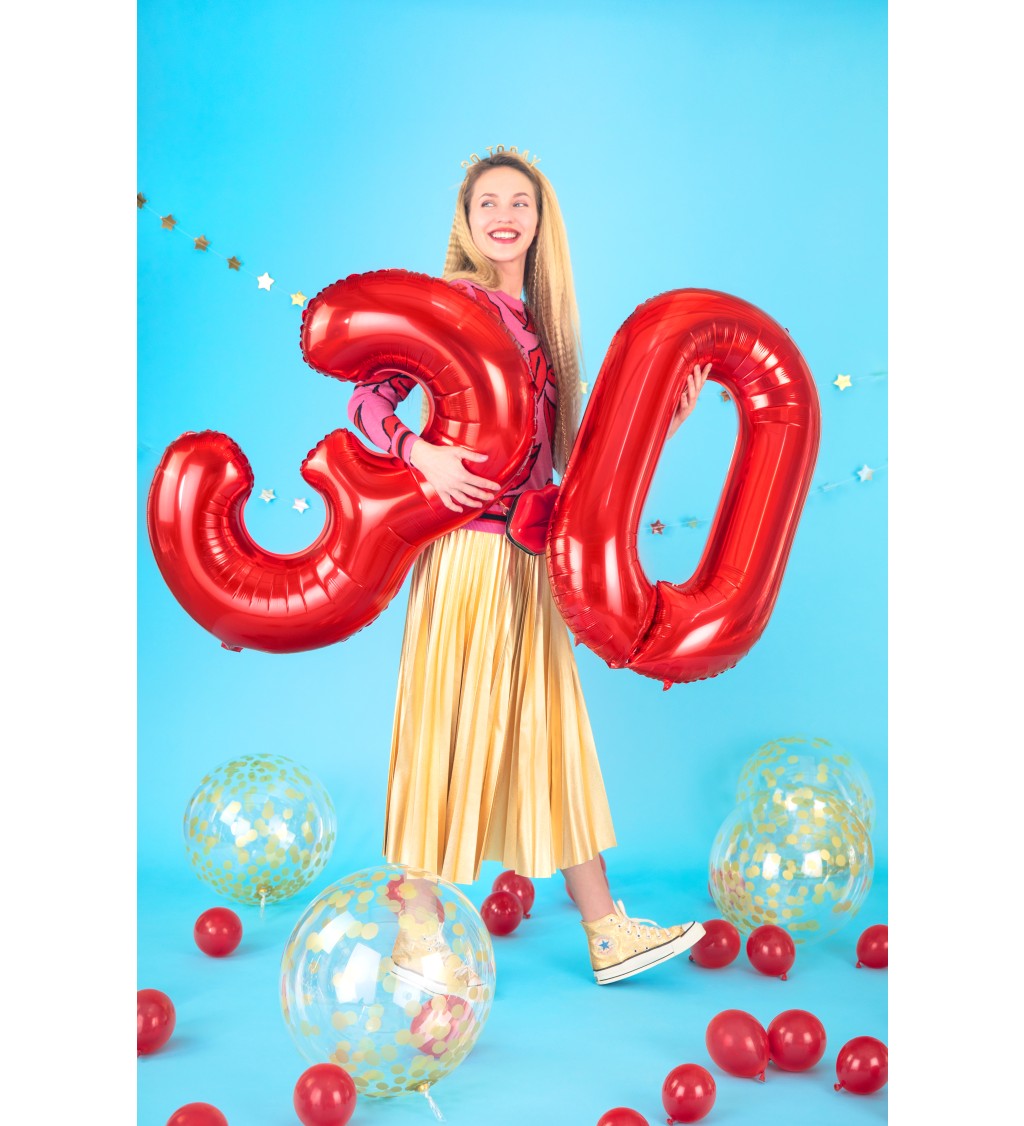 Fóliový balónek červený - číslo 1 (86cm)