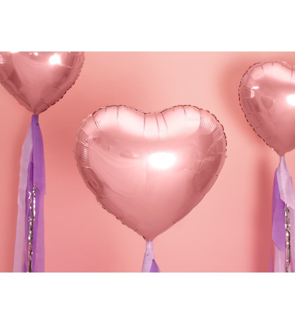 Rosegold fóliový balónek - srdce