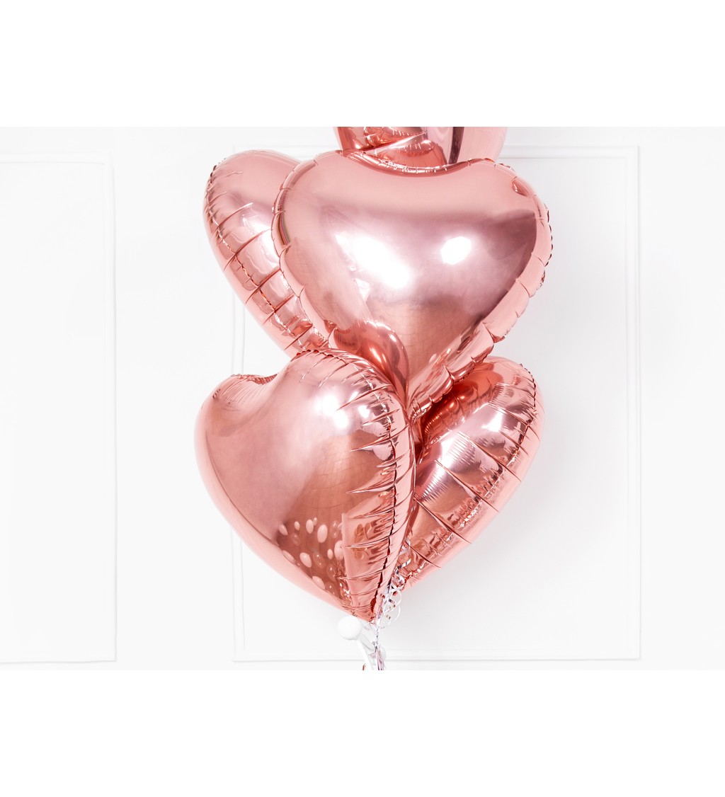 Rosegold fóliový balónek - srdce