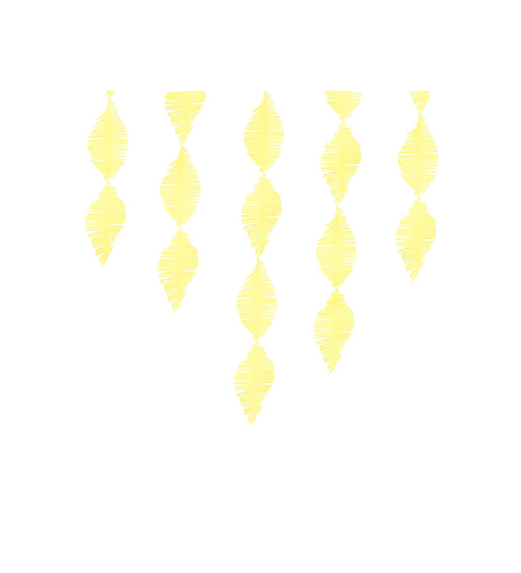 Girlanda papírové třásně - žlutá