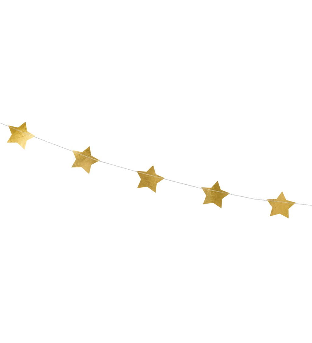 Girlanda - hvězdičky gold