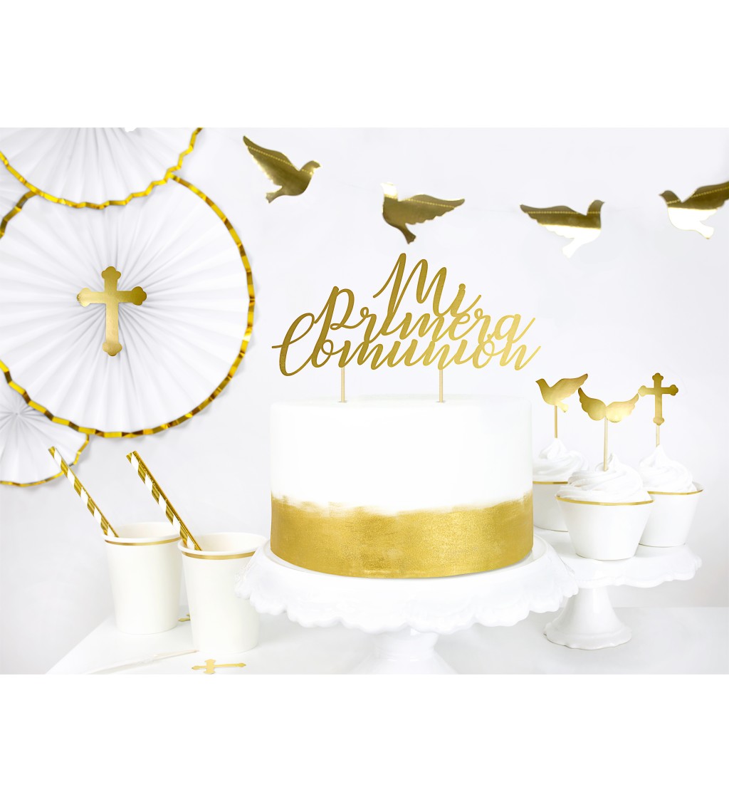 Zlaté dortové zápichy First Communion