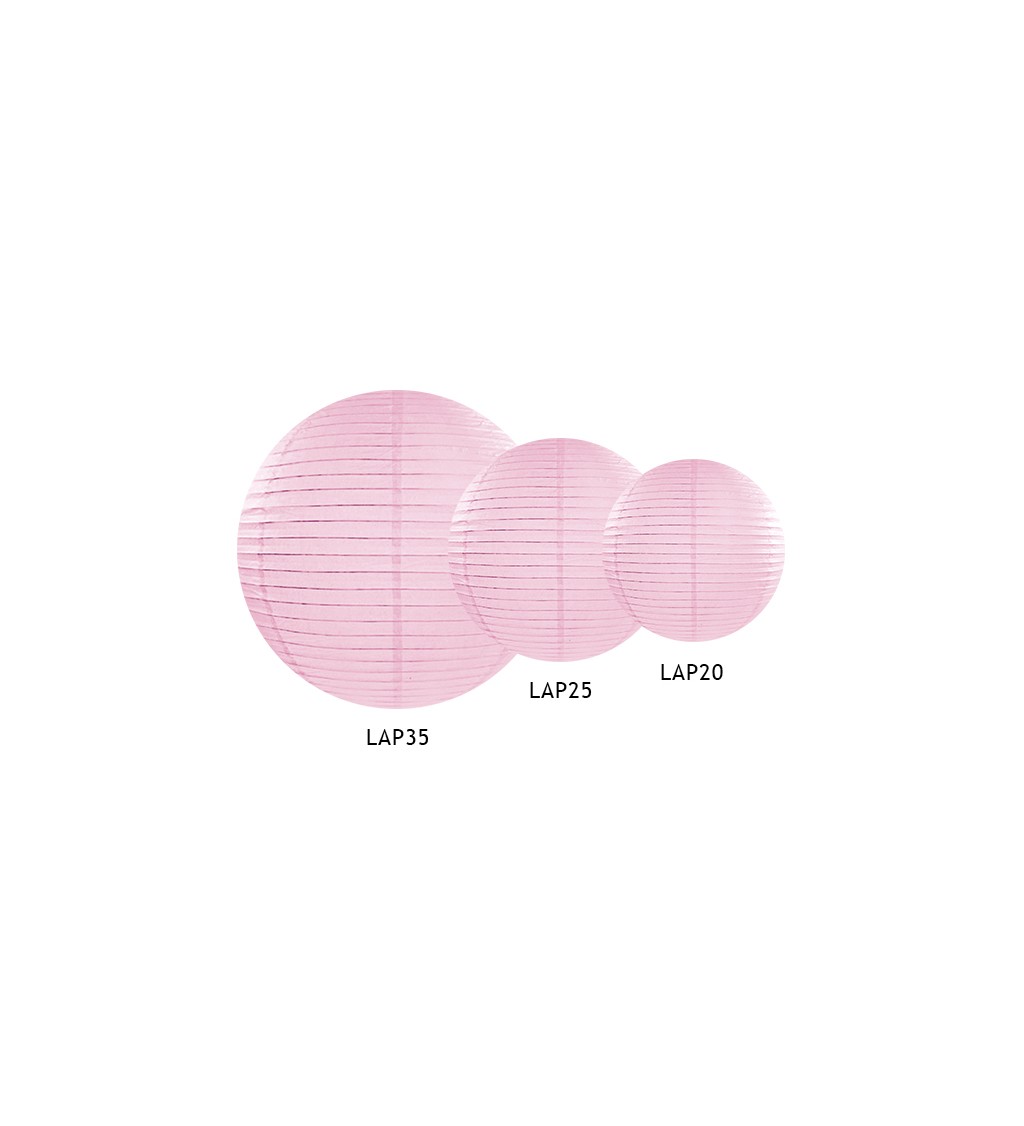 Lampión světle růžový - 20 cm
