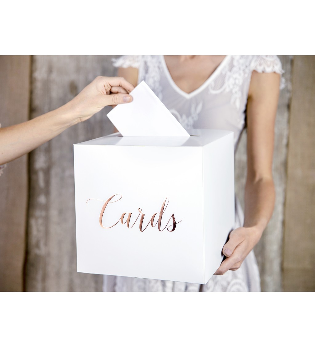 Bílá krabice na svatební přání - Cards