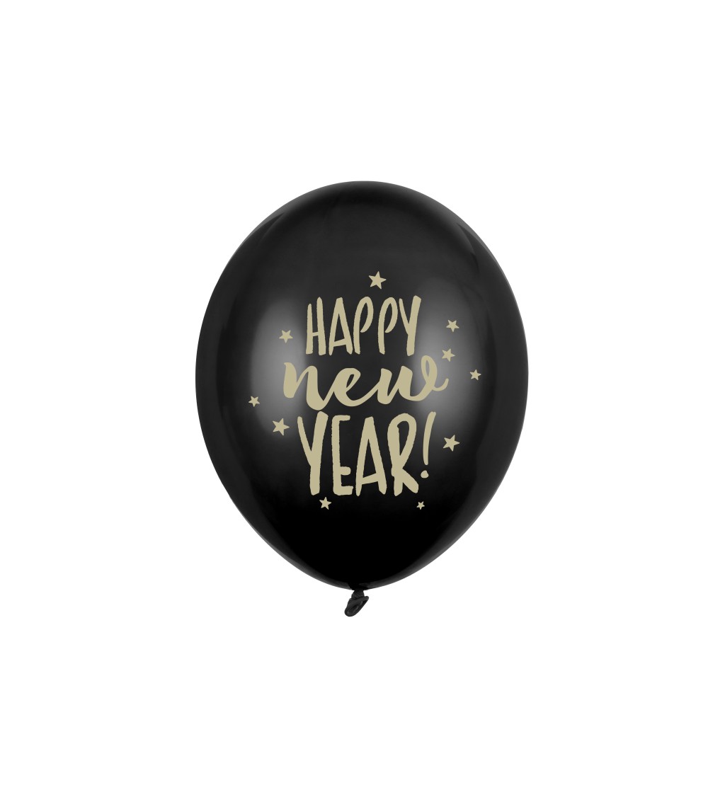 Latexové balónky Happy New Year - 6ks