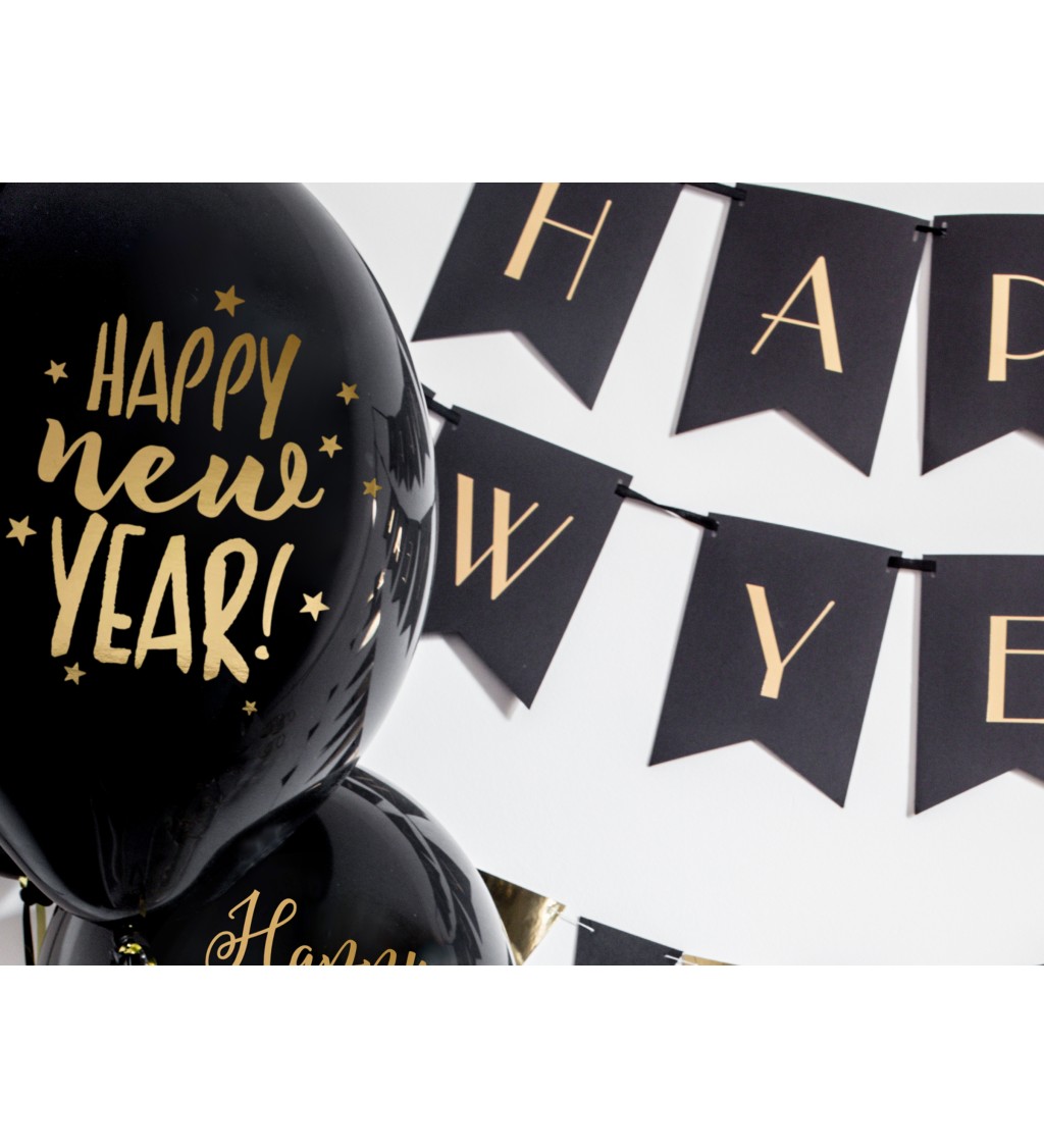 Latexové balónky Happy New Year - 6ks