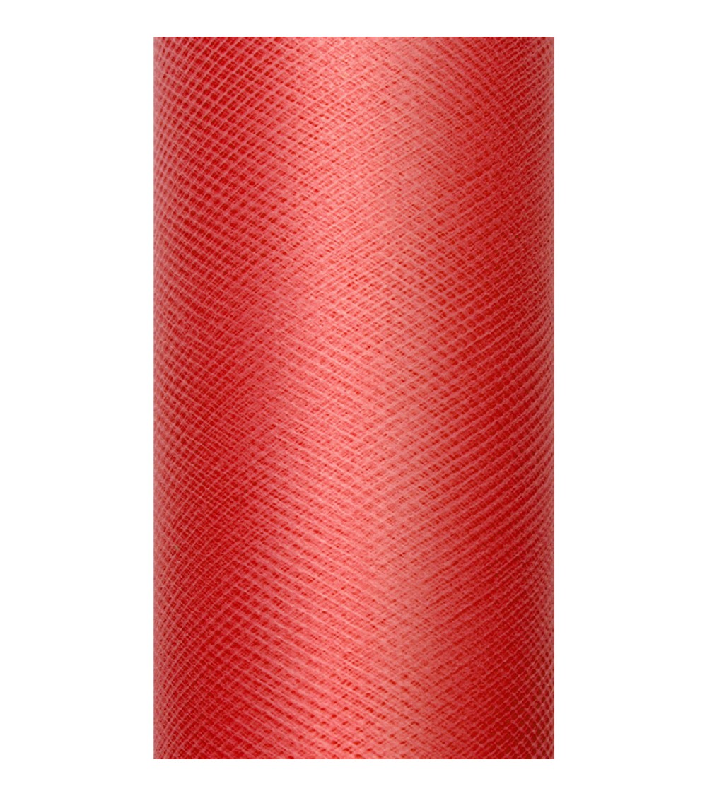 Jednobarevný červený tyl - 0,08 m