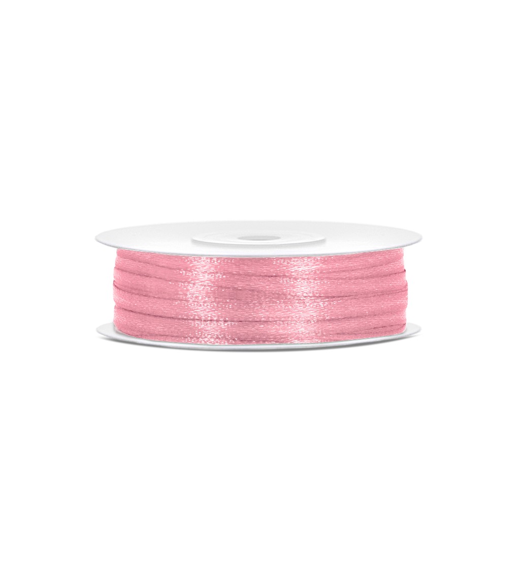 Saténová stuha - světle růžová (3 mm)