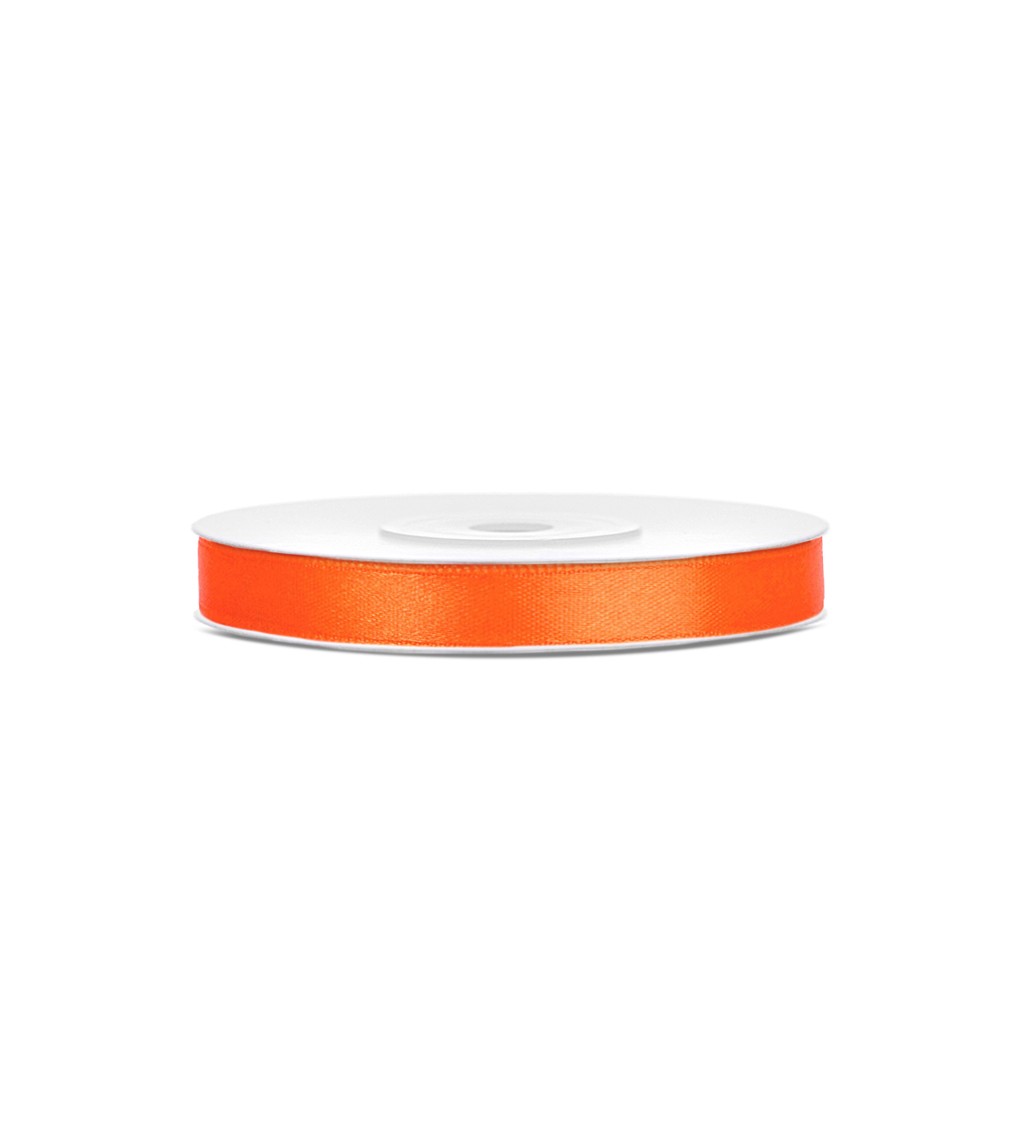 Saténová stuha - oranžová (6 mm)