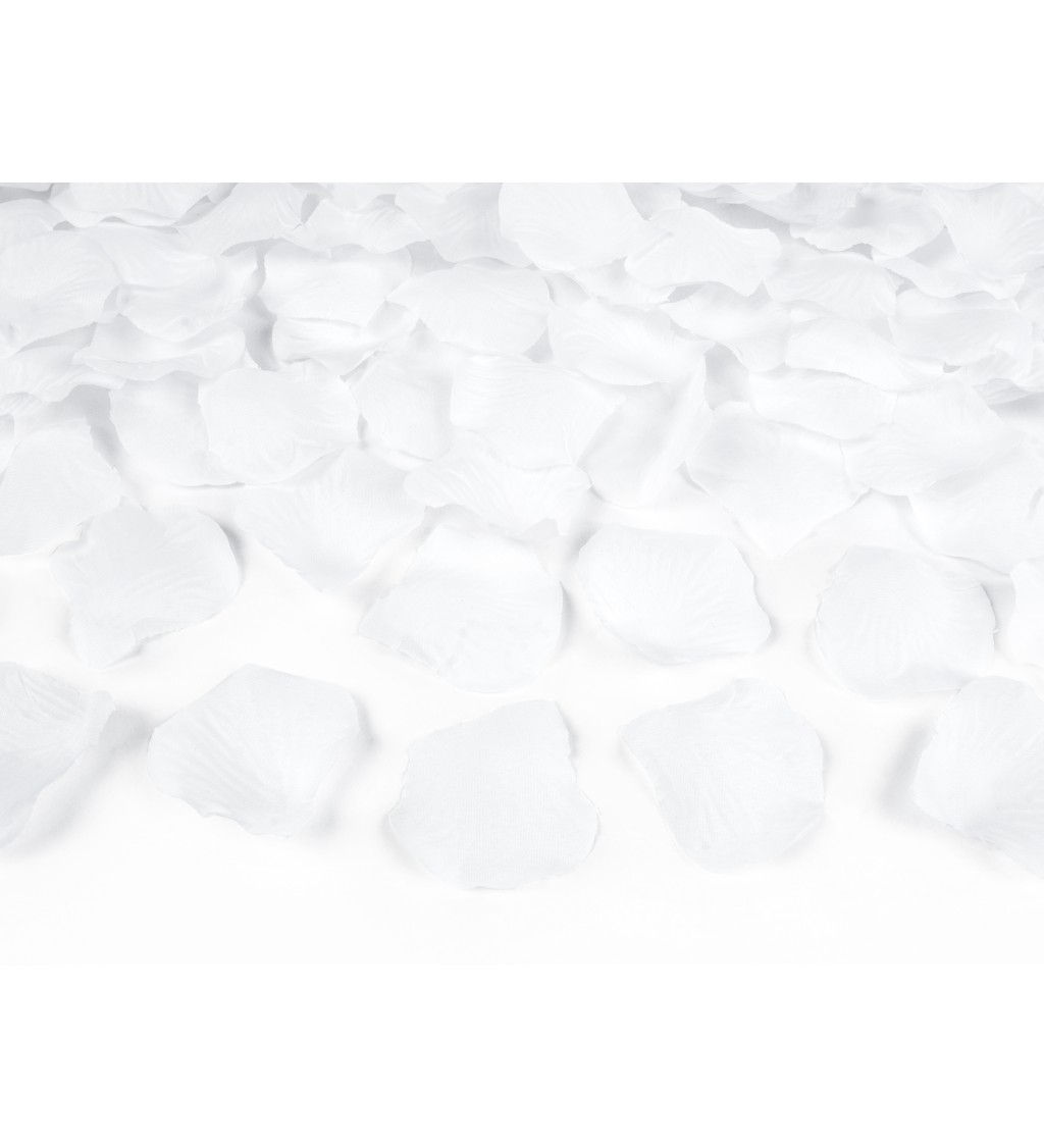 Vystřelovací konfety - bílé plátky růží, 40 cm