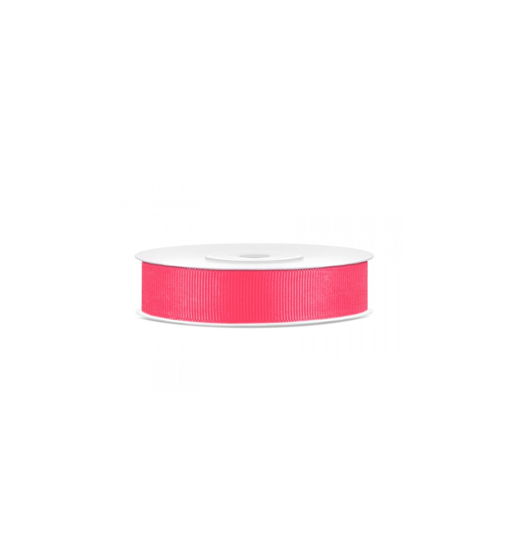 Grogrénová stuha - neonově růžová (15 mm)
