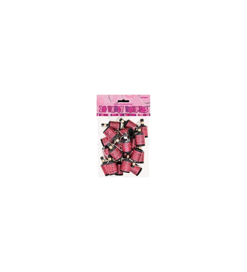 Vystřelovací konfety - růžové, mini