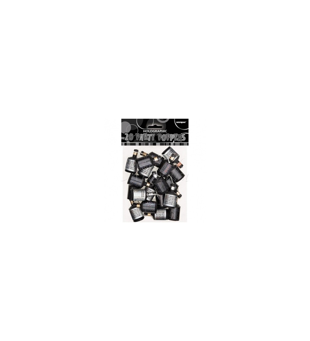Vystřelovací konfety - černé, mini
